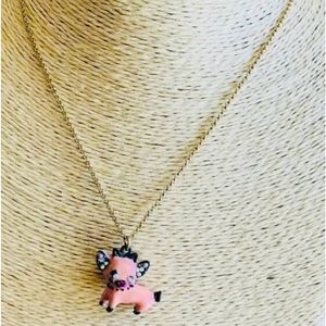 Betsey Johnson Betsey Goes To Paris Collection Piggy Charm Necklace